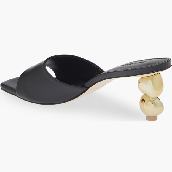 Cult Gaia Gigi Slide Sandal in Navy & Gold - Picture 3 of 10